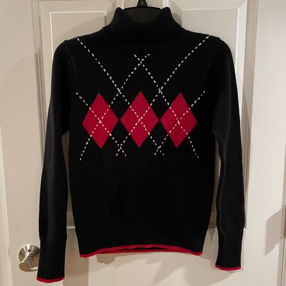 Vintage argyle turtleneck sweater - Picture 1 of 3